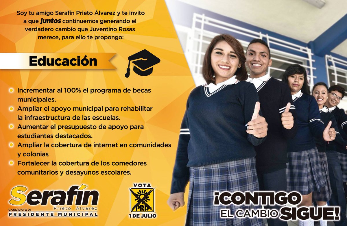 SerafinPrietoA's tweet photo. Les comparto algunas de mis #Propuestas en mi plan de trabajo para el municipio de #JuventinoRosas y sus comunidades. #ContigoElCambioSigue #VotaPRD #SomosPRD #PRD https://t.co/9R1ALhfjXp