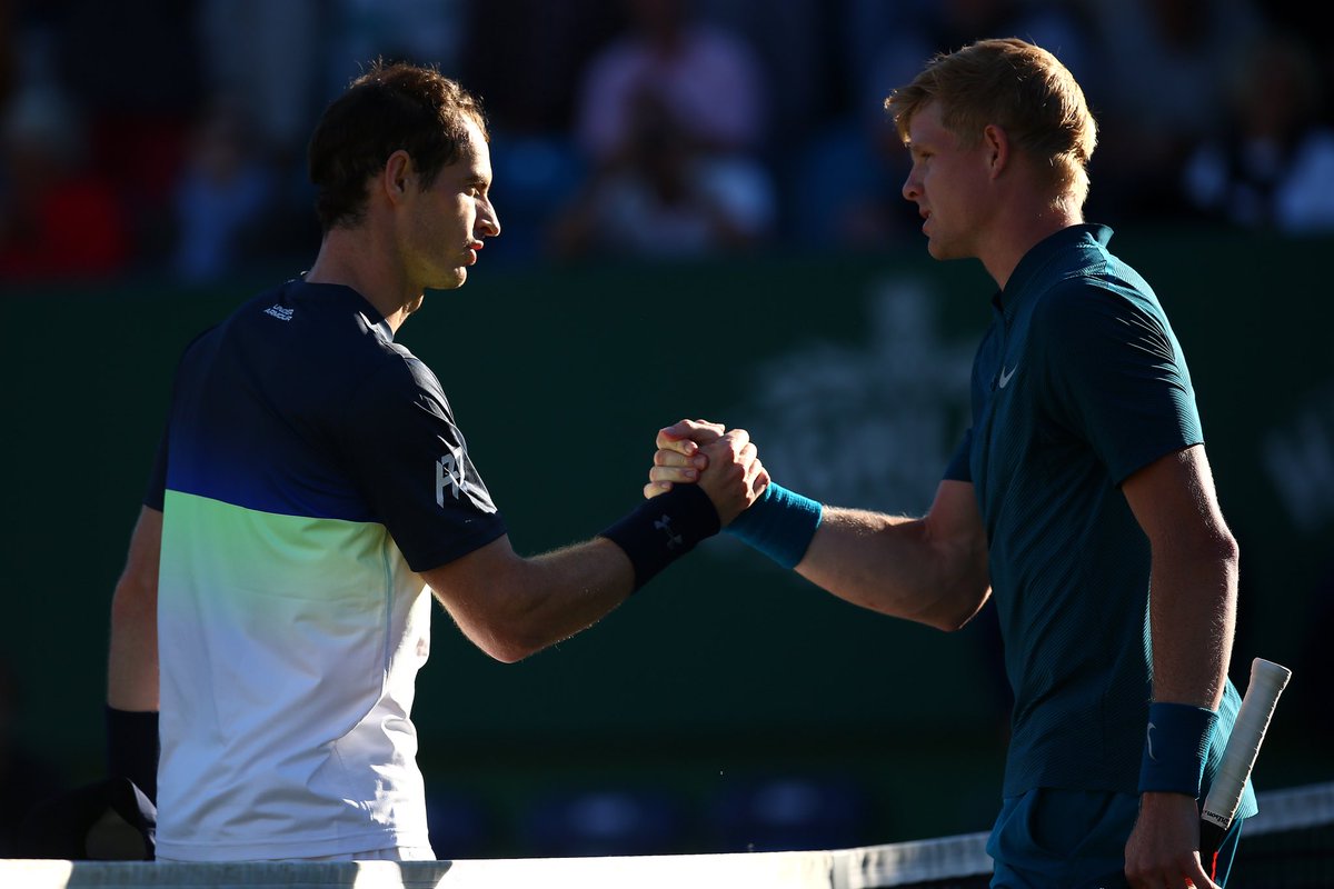 kyle8edmund's tweet photo. It was an honour as always to share the court with you today, you’ve been a great mentor over the years and to see you back is truly inspirational. See you at @Wimbledon 🎾 https://t.co/QBIRm0NJXK