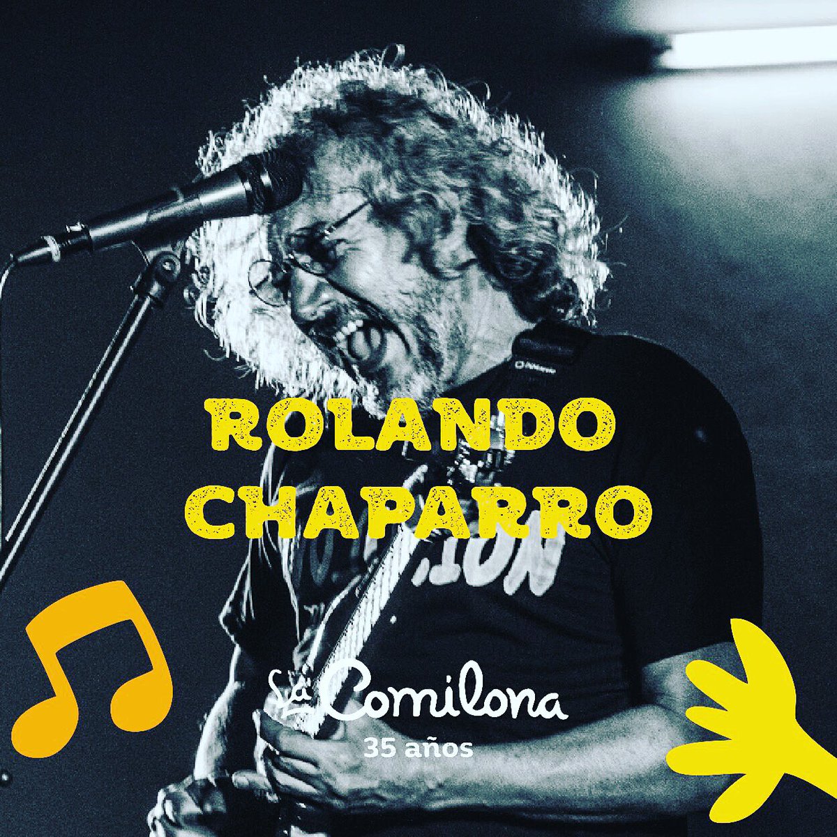 rolandochaparro's tweet photo. Y este Domingo 1 de Julio al medio día exactamente a las 12 hs. Estaré tocando en #lacomilonadeteleton qué cumple 35 años! Para mi es un gusto siempre apoyarlos! https://t.co/7T5QZ7nPN1