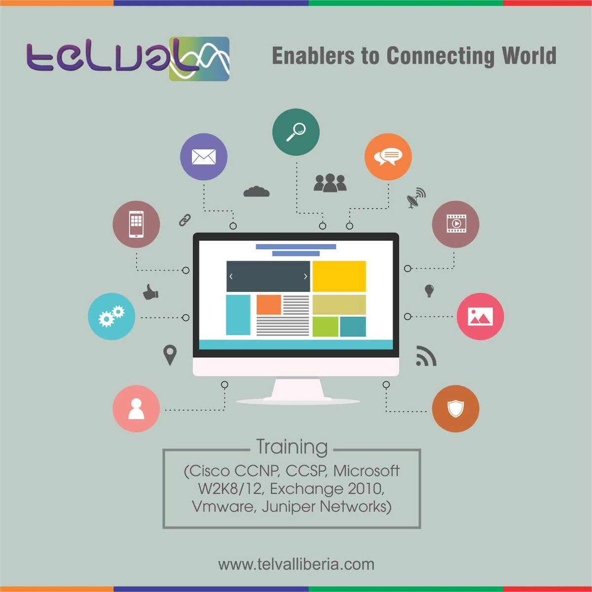 LiberiaTelval's tweet photo. Enablers to Connecting World #Telval #Liberia 
#Training (Cisco CCNP, CCSP, Microsoft W2K8/12, Exchange 2010, VMware, Juniper Networks)  @mikrotik_com  @JuniperNetworks  @Cisco 
#Telval #Services #Training #Liberia 
For more details visit our website: https://t.co/pEOz1QiJfr https://t.co/To0XTfPLzD