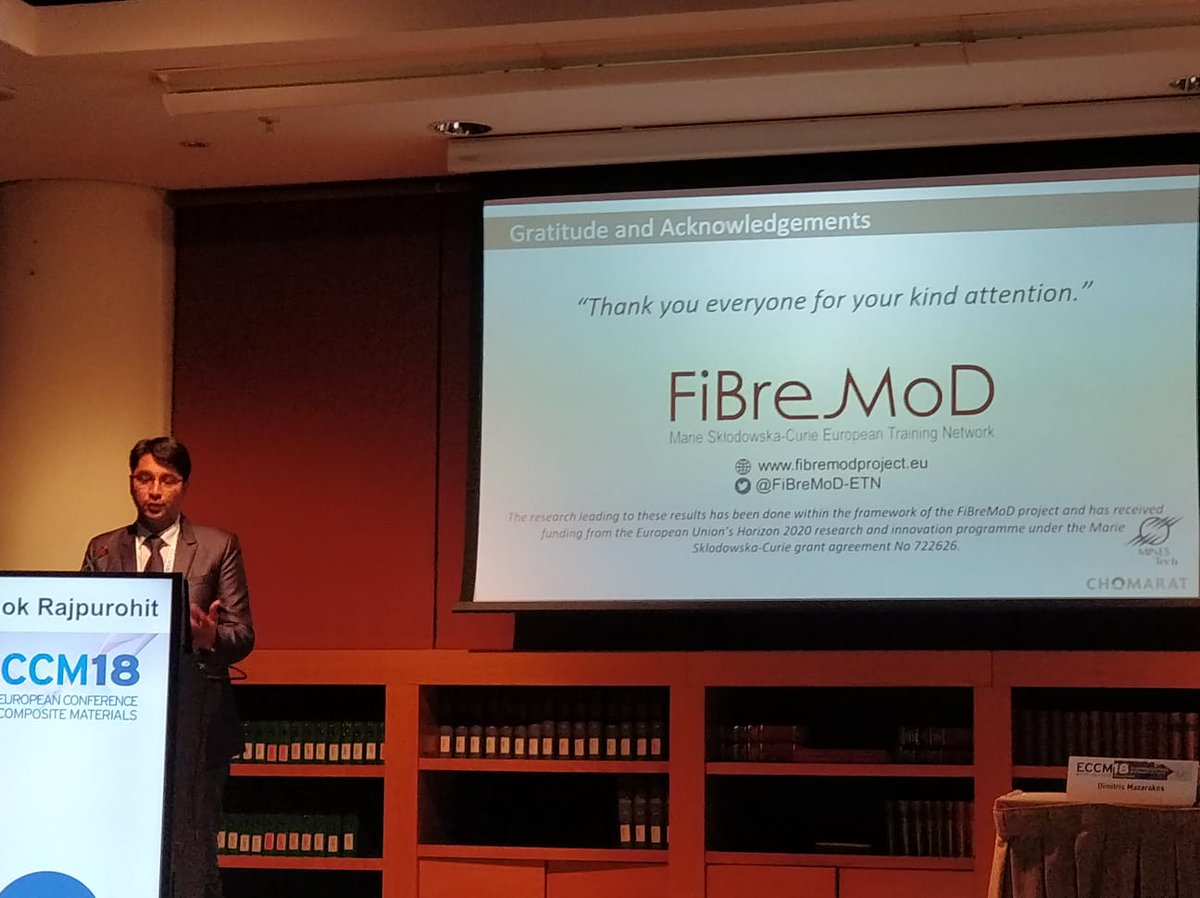 A_Rajpurohit_'s tweet photo. Presented my work on hybrid composites at the #ECCM18 conference in Athens, Greece today. Thank you #Chomarat, #MinesParisTech for the opportunity. #phdlife @FiBreMoD_ETN https://t.co/nBqnPMPbtC