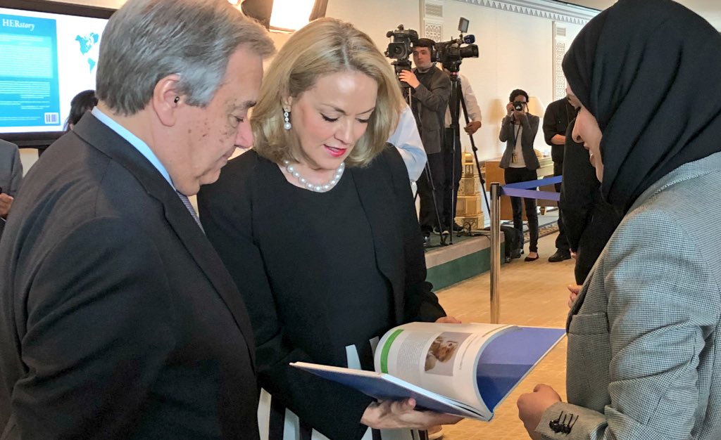 NorwayUN's tweet photo. #HERstory👩🏽‍💼We agree with @antonioguterres the UN can not function without women! 

Congratulations with the book on Female UN pioneers, @ColombiaONU &amp; @AmbAlyaAlThani 

#SDG5 👩🏼‍⚖️🧕🏼👮🏼‍♀️👩🏾‍💻 https://t.co/pegegYbBGA