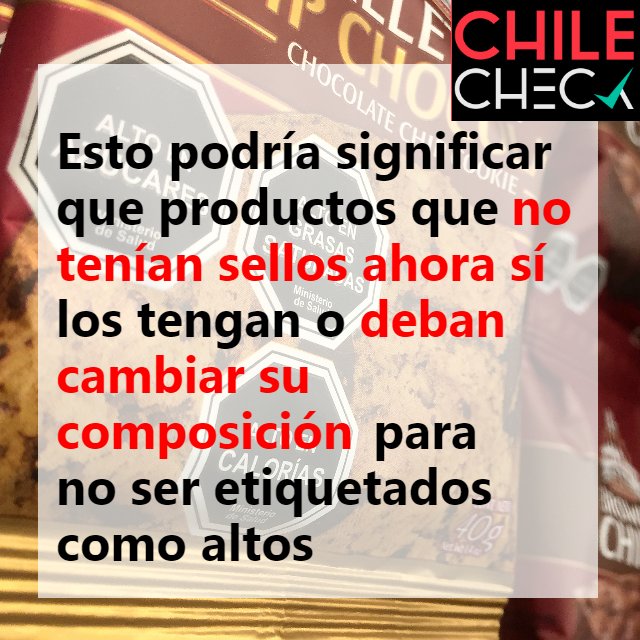 ChileCheck's tweet image. [HILO] #AlertaChileCheck Hoy comienza la segunda fase del reglamento de la Ley de Etiquetados, en la cual disminuyen los nutrientes máximos permitidos para no tener sellos. ¡En #ElExplicador de #ChileCheck te contamos más!