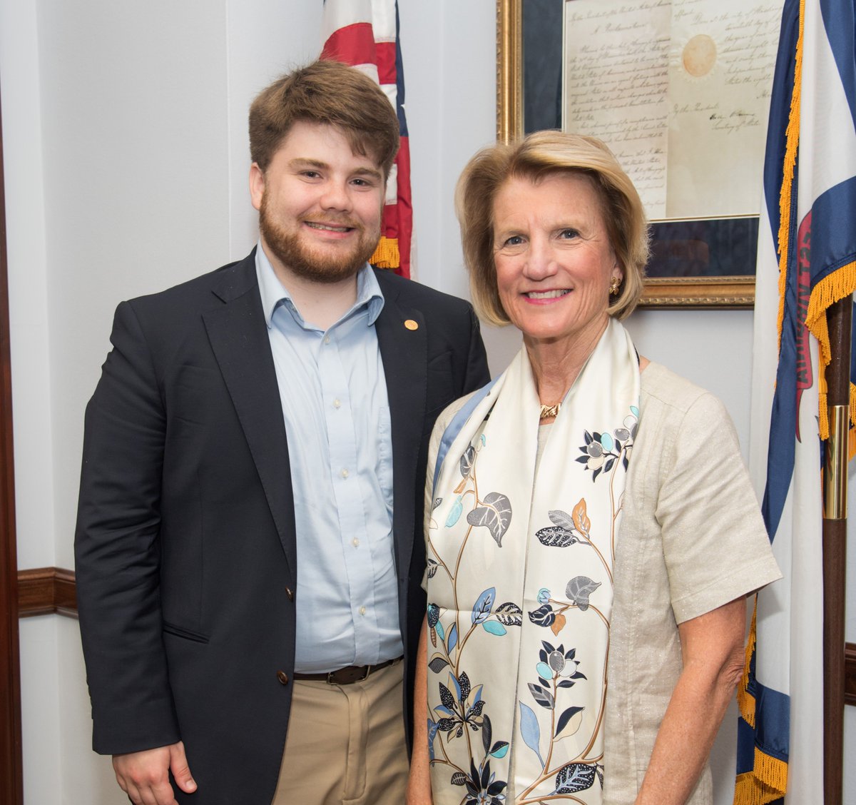 SenCapito's tweet photo. Being a Truman Scholar means showing true dedication to public service—just like Vincent O’Leary from Wheeling has done. Vincent was selected for the @TrumanApp in 2017. Loved hearing this morning about all that he’s accomplished &amp; his plans to return to Wheeling w/ his family! https://t.co/5D5EdwMzqz