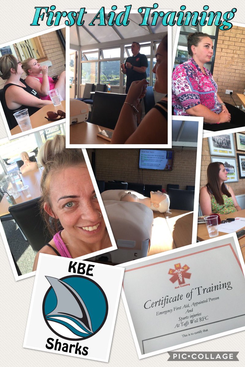 KBE sharks refresh their first aid skills tonight in Taffs well RFC with Chris from EMW & Training Ltd. Thanks Chris it was a hot one ! #netball #firstaid #sportinjuries #besafe #kbe #kbesharks #fitness #emwandtraining #training #cpd