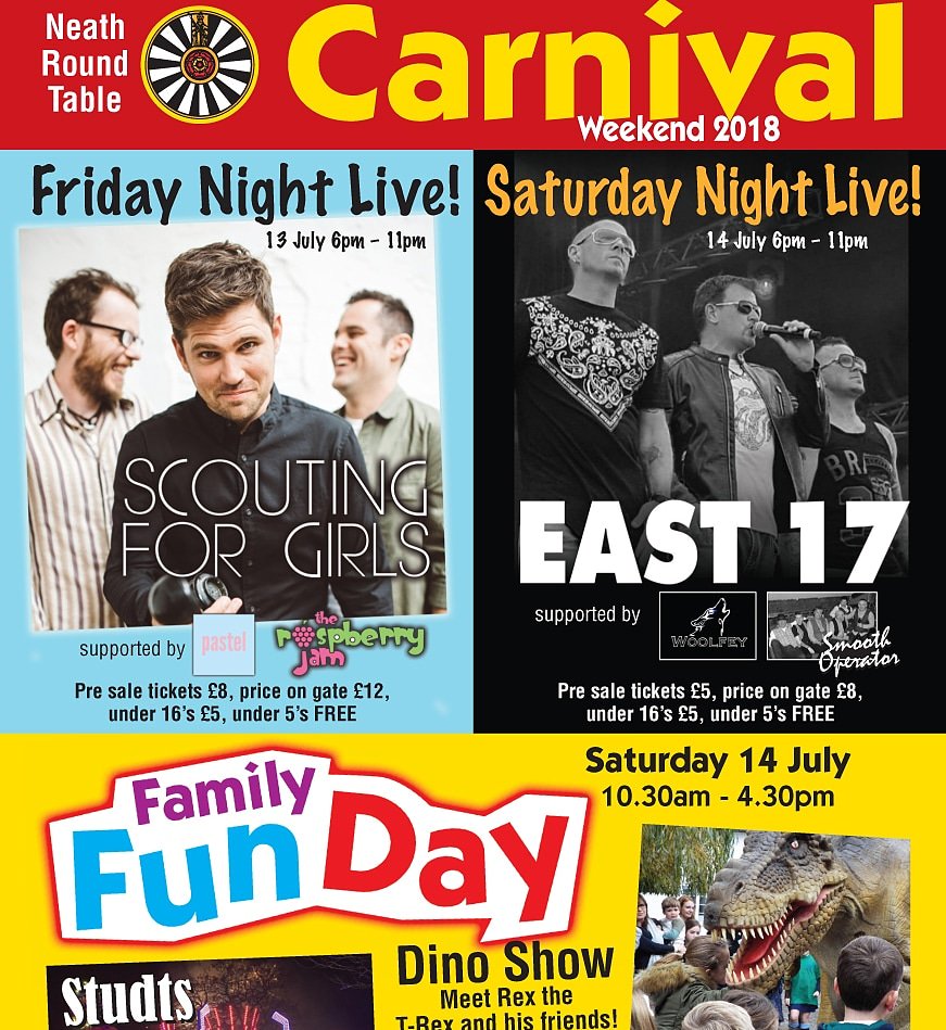 Just a few weeks to go until our huge headliners hit Neath - <a href="/Scouting4Girls/">Scouting For Girls</a> AND <a href="/officialeast17/">East 17</a> 😱😀 

They have both sold millions of records and will be LIVE at Cwrt Herbert in just a couple of weeks. Limited advanced tickets available - gwynhall.celticleisure.org/events/neath-c… pls RT!