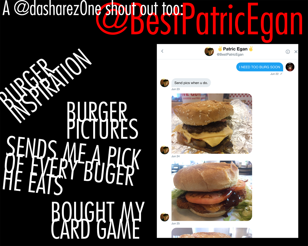 RESPECT TOO THE Z0NES BIGGEST FAN @BestPatricEgan BURGER FAN AND SUPORTER FROM DAY ONE. GOTO https://t.co/Qtp3PuUDXE TOO READ MORE ABOUT HIM AND HIS LEGGACY