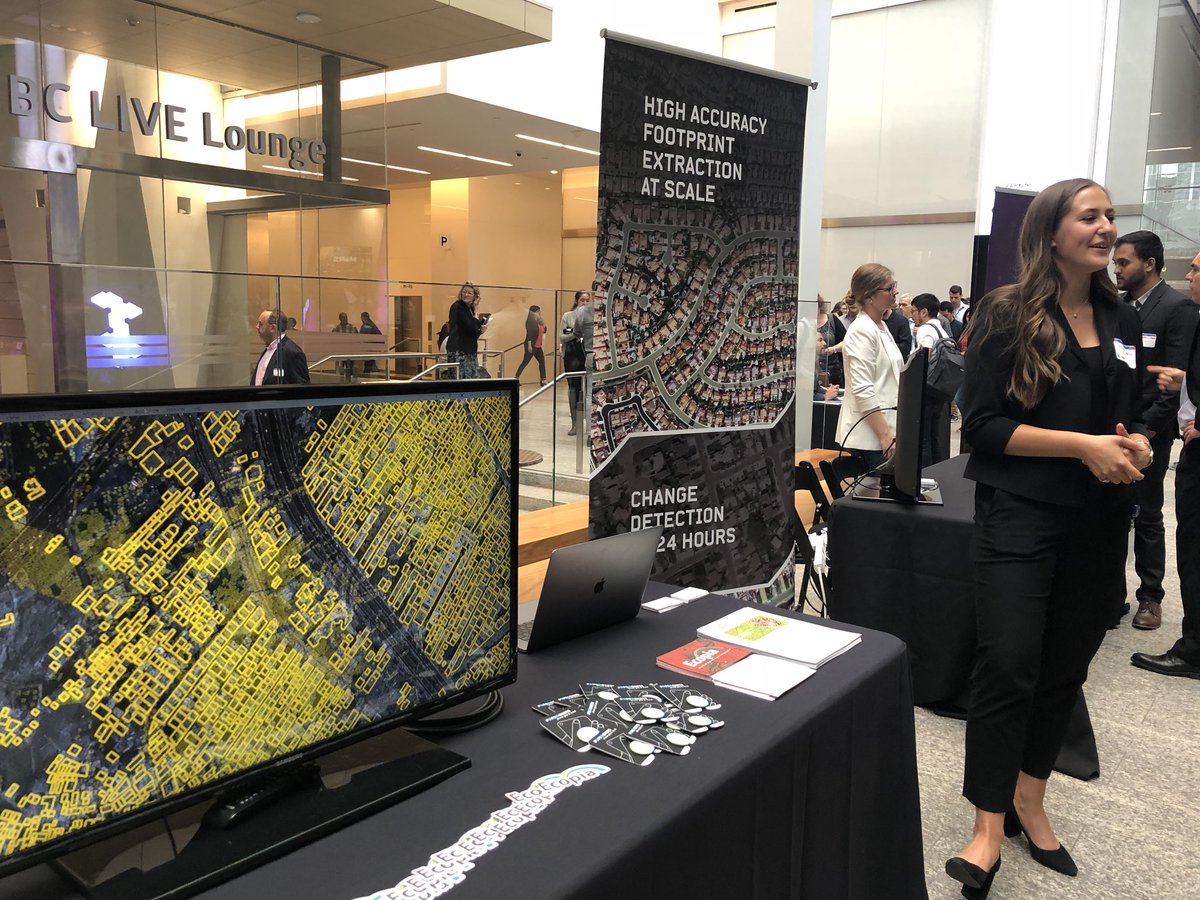 Do you want to learn about how our #ecopiabuildingfootprints can help empower your business decisions?! Drop by and find out! #AI #machinelearning #featureextraction #GIS