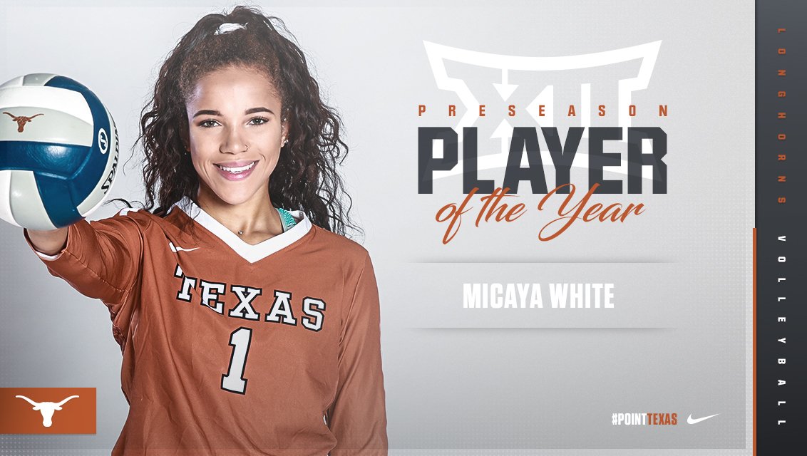 TexasVolleyball's tweet photo. FOUR Longhorns named to preseason All-@Big12Conference list, including @CayaW for Preseason Player of the Year and @loganegg_ as Preseason Freshman of the Year! Also on the preseason team: @yaaziebg and @morganj___ 

STORY: https://t.co/eVHsHaqhSA https://t.co/1N4K9RcMdj