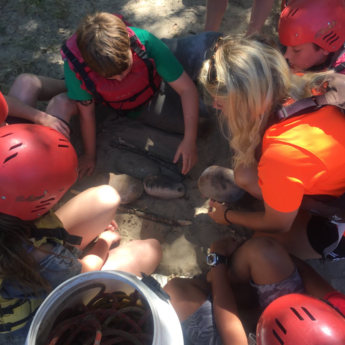 SHS_Swaffham's tweet photo. Raft building was a success! 
#teamwork #success #SHS #Ardeche https://t.co/cXF4zzXVsN