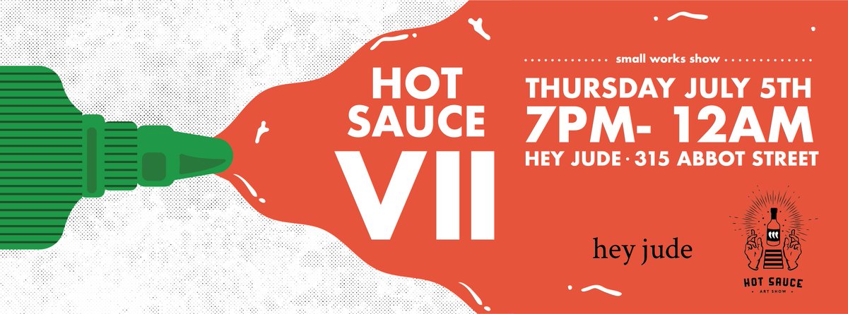 Hot Sauce VII at Hey Jude  - a small works art show on July 5 in #Gastown from 7-11pm.

<a href="/HotSauceArt/">Hot Sauce Art</a> is celebrating a full year of shows and wants <a href="/GastownGazette/">GastownGazette</a> to join us at their 7th event: #HotSauceVIIHeyJude

RSVP on Facebook!
facebook.com/events/2425828…