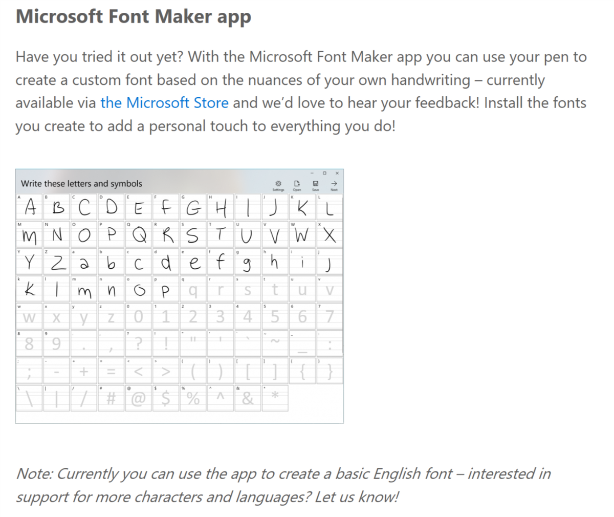 Windows Ink If You Are A Windowsinsider You Can Create Your Own Font Out Of Your Handwriting Please Try It Out And Send Us A Screenshot Of What You Create