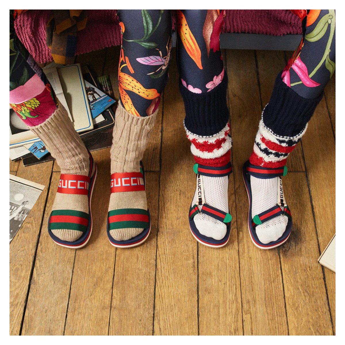 gucci sandals with socks