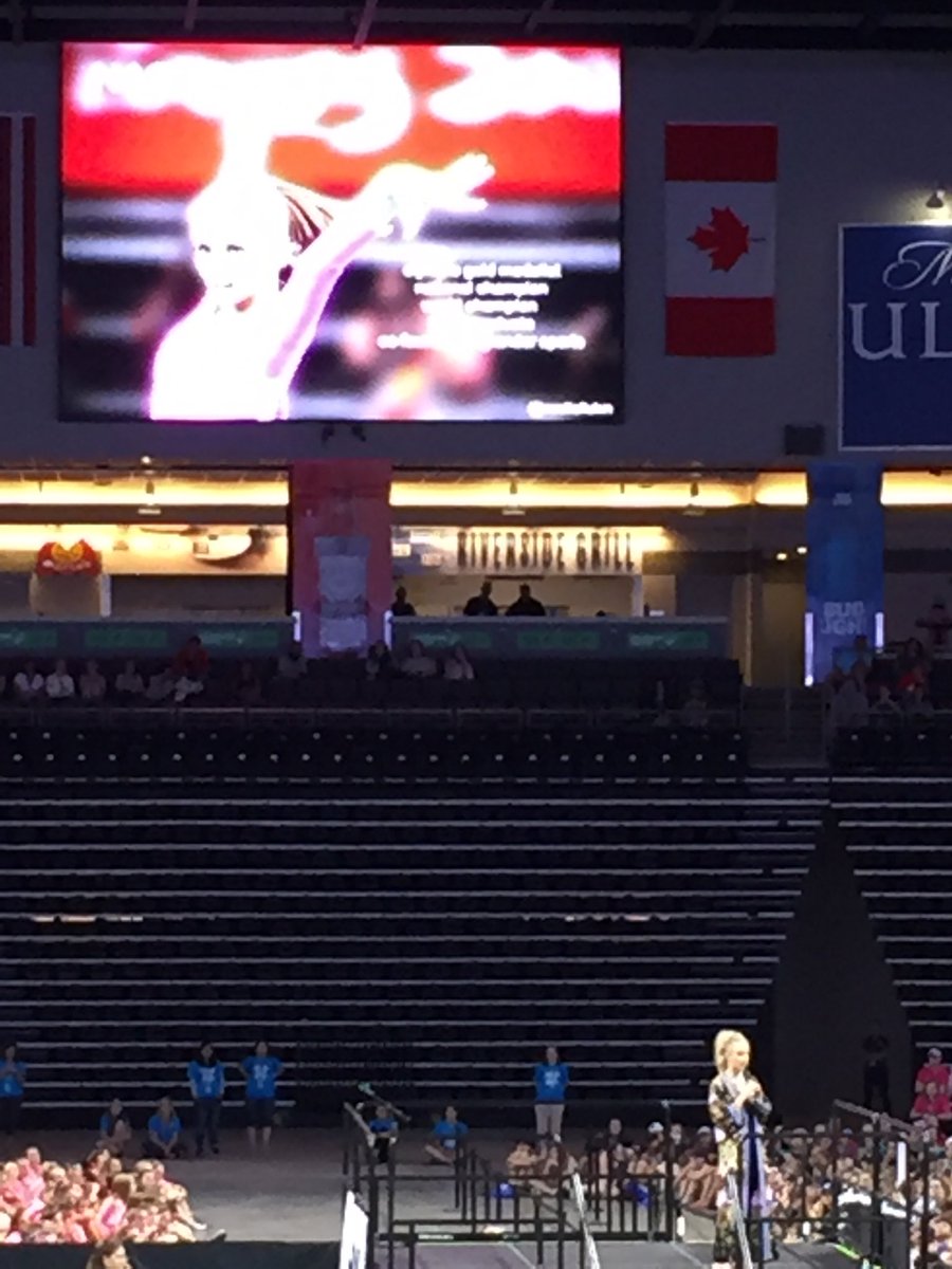 nwseditor's tweet photo. โฆ@NastiaLiukinโฉ giving an inspirational speech to young gymnasts from all over the country #YMCANationals https://t.co/G1VDbqRFAi