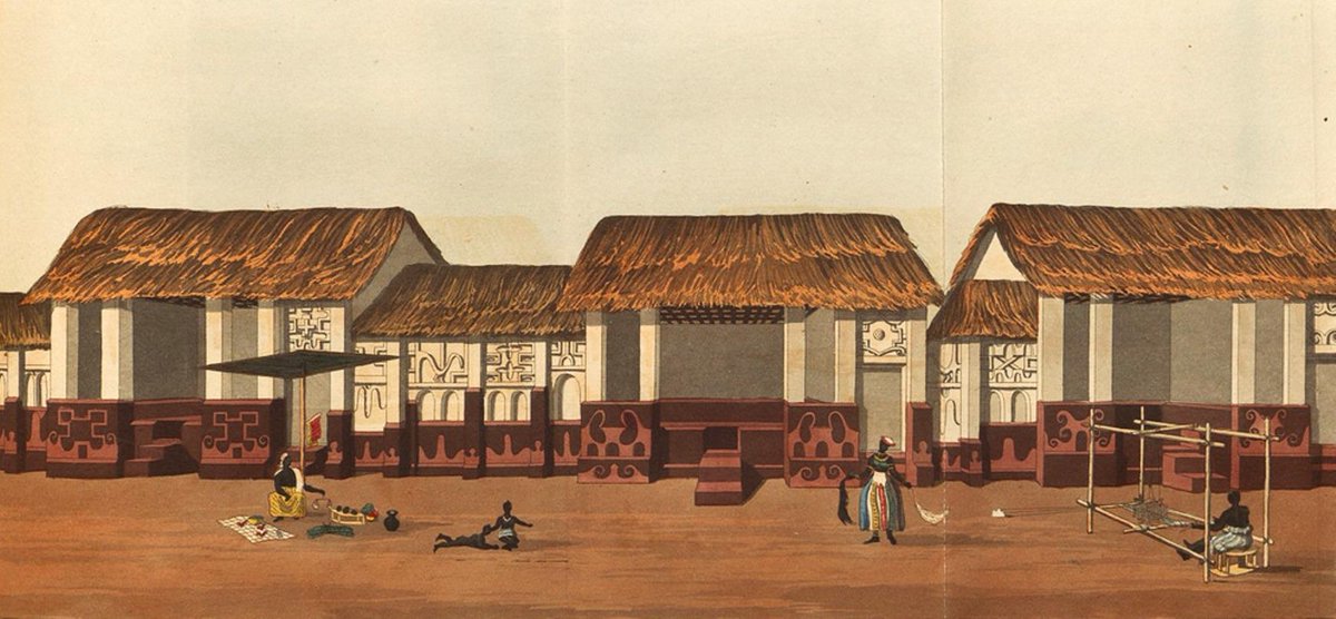 A street in Kumasi, the capital of the Ashanti Empire, from Mission from Cape Coast Castle to Ashantee... (1819) by Thomas E. Bowdich.