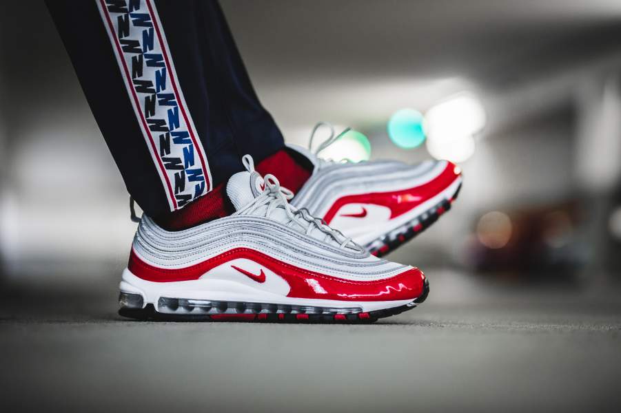 nike air max 97 pure platinum university red
