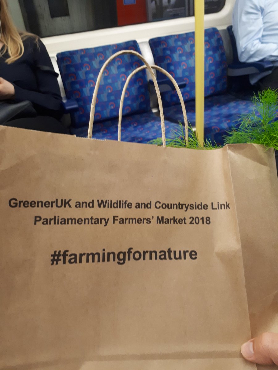 On my way home from the #greeneruk @WCL_News farmers' market @UKParliament - nature friendly farmers - and their produce - the star of the show! Wonderful to see so many MPs and Peers showing their support for #FarmingForNature