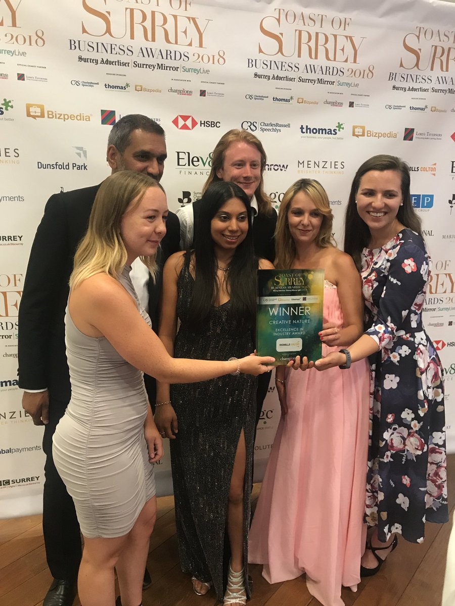 A big well done to <a href="/creativenature/">Creative Nature</a> on winning the Excellence in Industry Award, Sponsored by <a href="/nicholls_colton/">Nicholls-Colton</a> #Winner #TOSawards2018