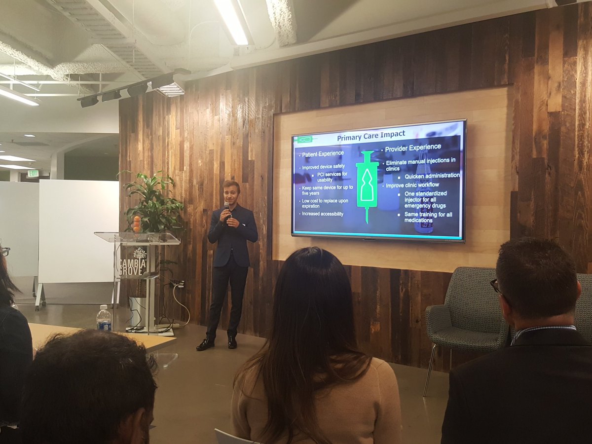 Lowering cost of autoinjection by reducing waste by having replaceable ampules in the injector is the pitch of @MedsforAll, #TRAILSCompetition @CambiaGrove