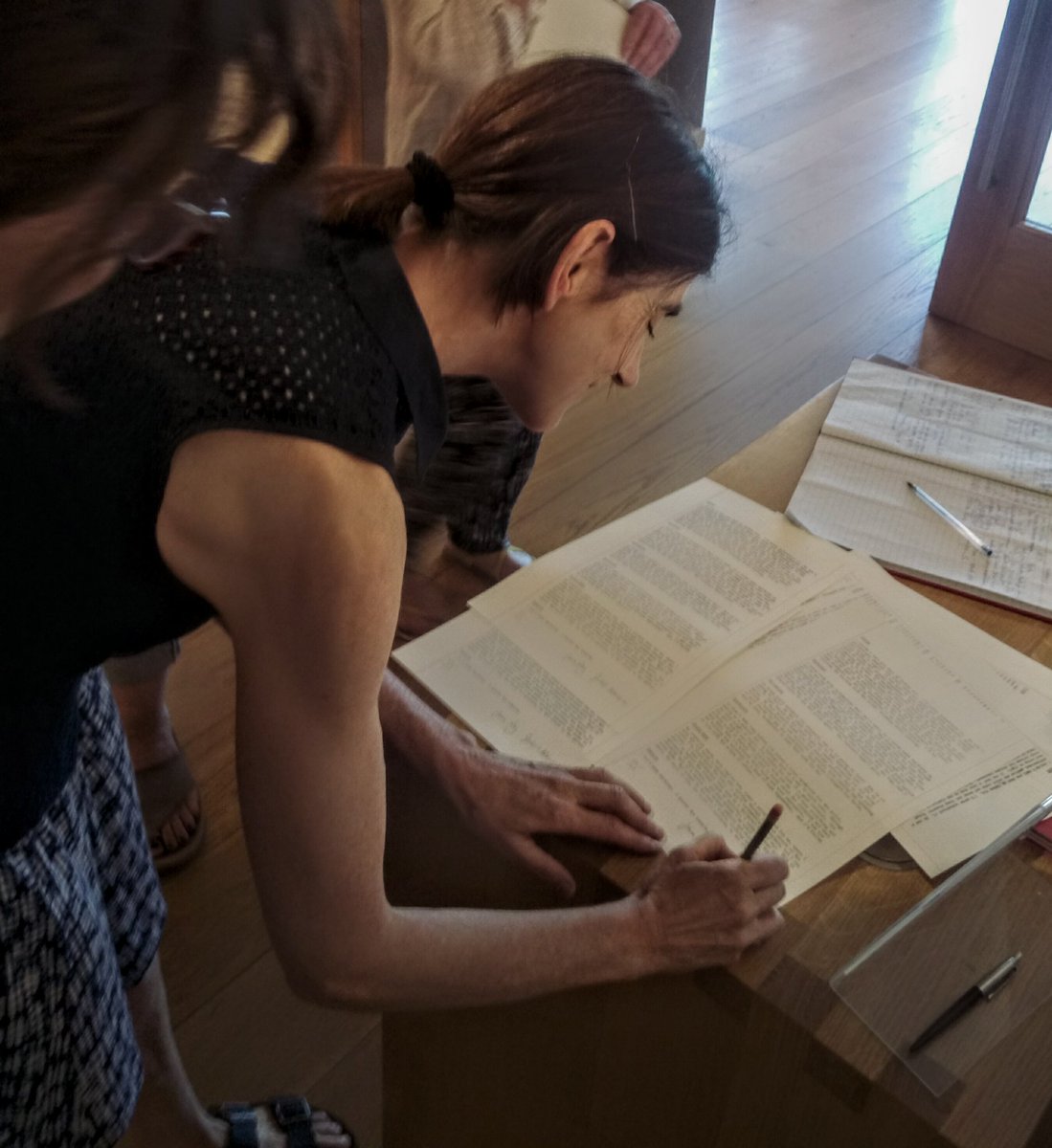 JessicaDFoley's tweet photo. Thanks to #JulieMerriman for such a beautiful collaboration during #CarriageReturn This eve we signed and gave away the mimeograph's of FOOLSCAP, a prose-poem fiction I wrote in response to to Julie's process and work @dlrLexIcon #Idontplananything https://t.co/C2Fuqbk6xB