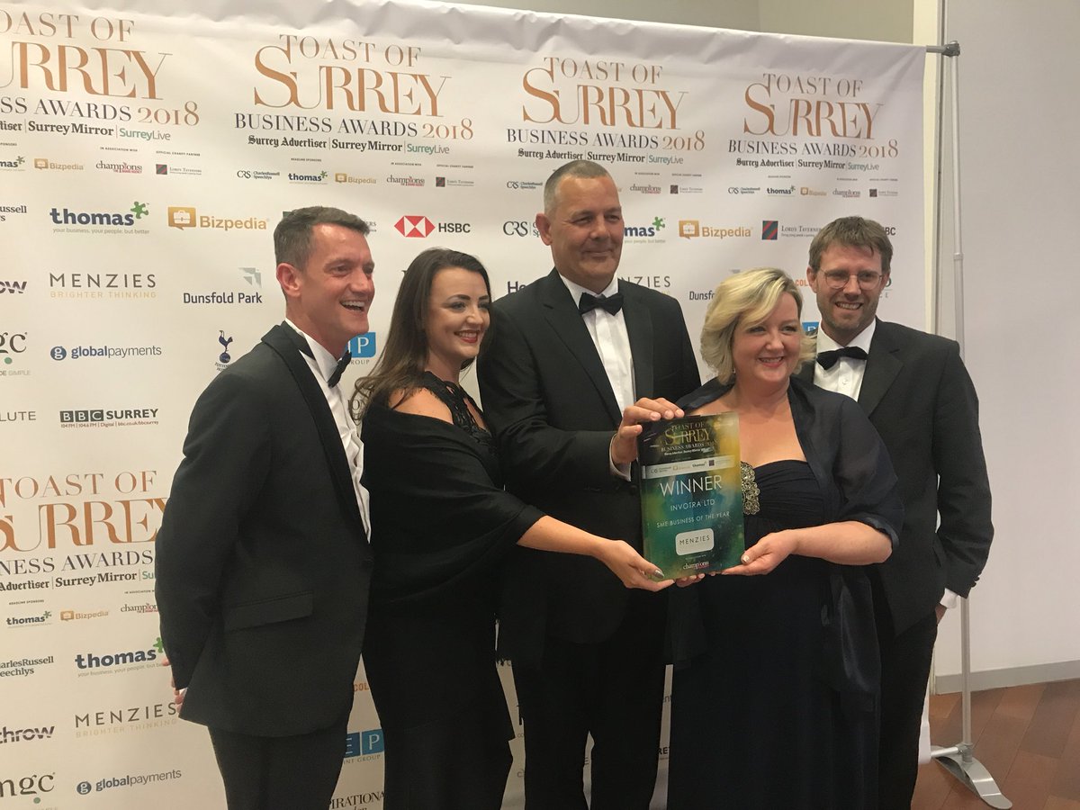 Well done to <a href="/Invotra/">Invotra</a> for winning SME Business of the Year Sponsored by <a href="/MenziesLLP/">Menzies LLP</a> #Winner #TOSawards2018