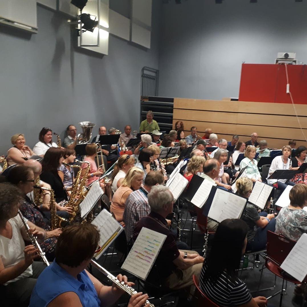 SoundsEnsemble's tweet photo. Great rehearsal tonight with our Canadian friends for our concert tomorrow night! 🎶
Click on the link below for tickets - they're selling fast! 
#handsacrossthesea #ottawanewhorizonsband #soundsensemble #turnthetideofsuicide #civictheatretallaght — with Terry Clancy at Rua Red. https://t.co/ySh3M6AjBz