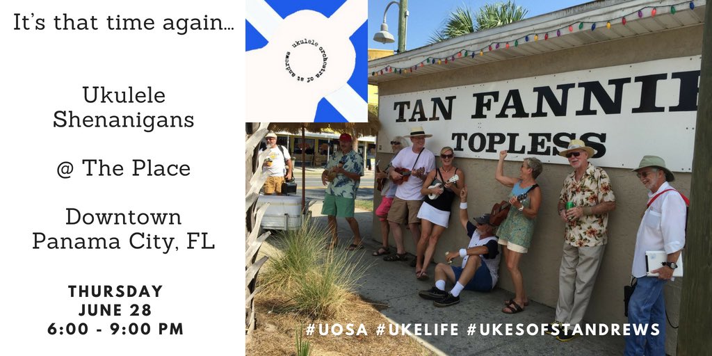 There’s nothing like good food and ukulele fun to put a smile on your face!  We’ll see you at The Place. #UOSA #UkeLife #UkesOfStAndrews