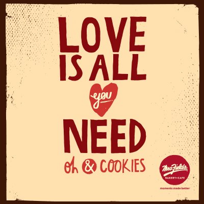 MrsFieldsAus's tweet photo. Enough said really... #loveisallyouneedohandcookies #lovecookies #cookielove #mrsfieldsau https://t.co/Zoijmzpc1F