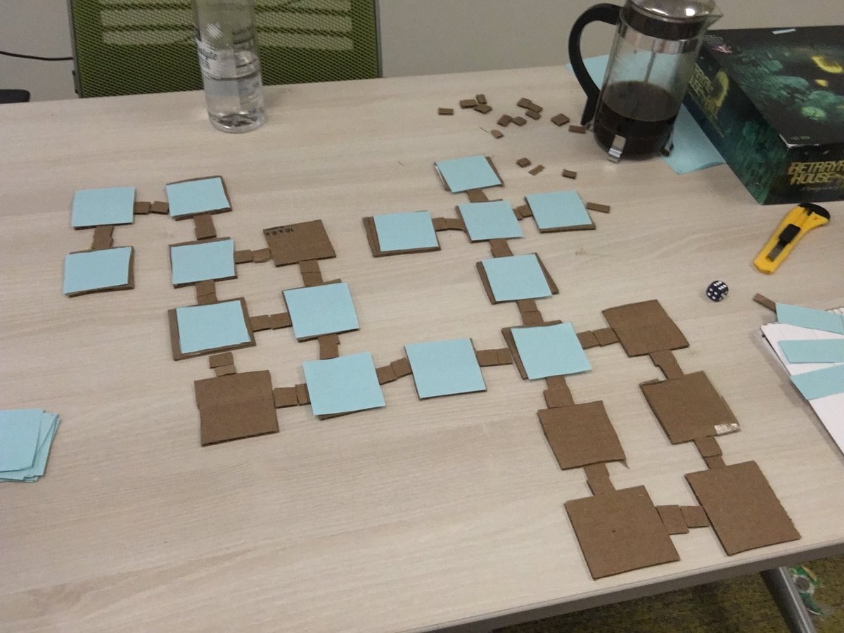 patrick_kagel's tweet photo. Paper prototyping a procedurally generated dungeon crawler #gamedesign https://t.co/rmQIuddc9f