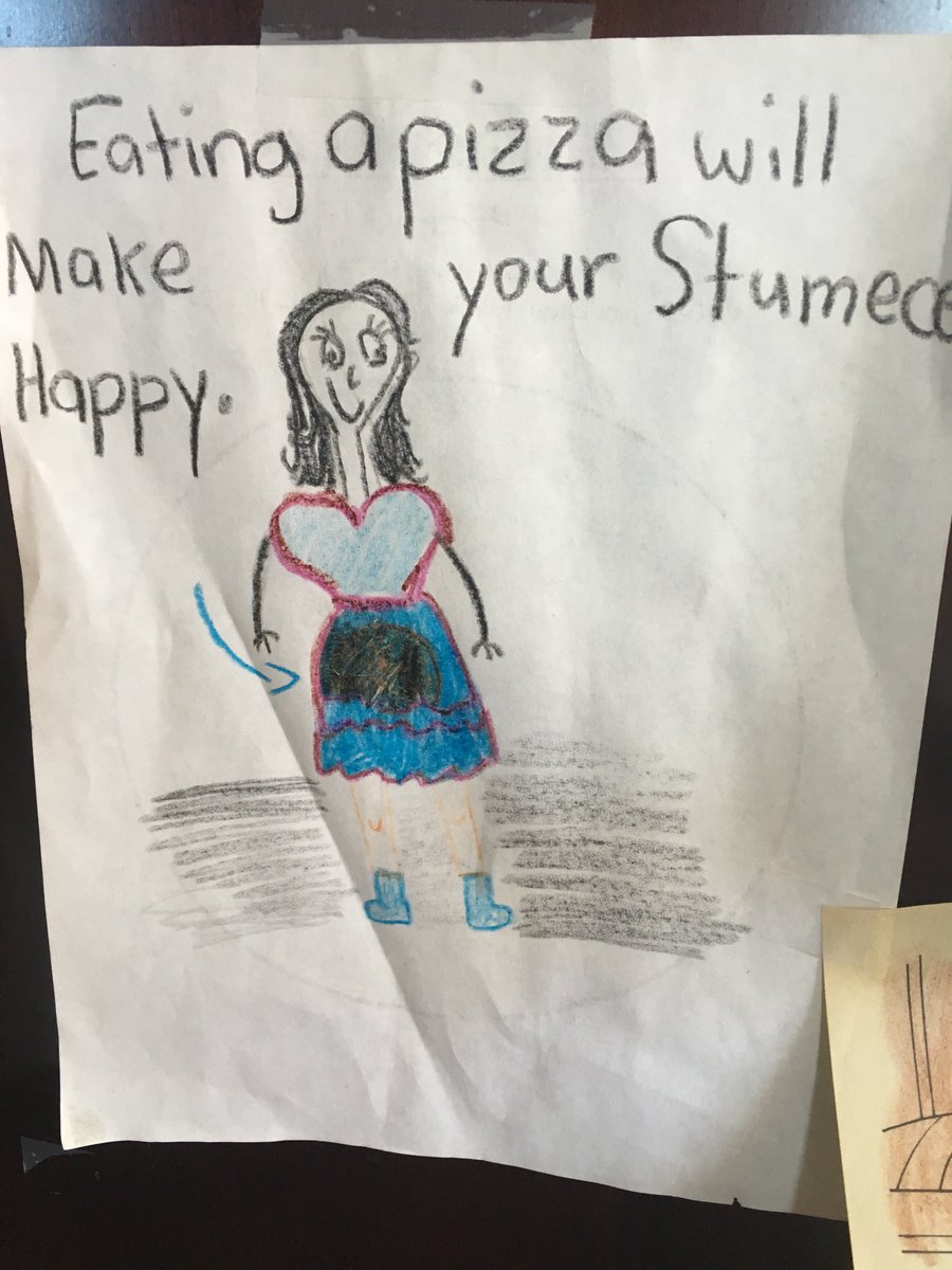 Eating pizza does make your stomach Happy #kidsArt