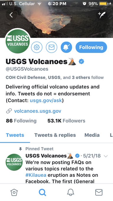 The USGS always keeps me updated/notified when new Volcano information out there. #Volcano #Information<a href="/tag/thankyou"class="tags"><span>#thankyou</span></a><a href="/tag/information"class="tags"><span>#information</span></a><a href="/tag/volcano"class="tags"><span>#volcano</span></a><a href="/tag/volcanoes"class="tags"><span>#volcanoes</span></a><a href="/tag/usgs"class="tags"><span>#usgs</span></a>