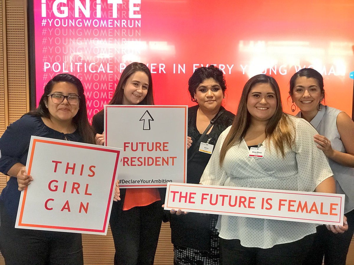 IGNITEatStMU's tweet image. St. Mary’s University Ignite Members had an amazing time at Young Women Run! They have learned so much about running their own political campaigns &amp;amp; have declared they are going to one day run for office! #YoungWomenRun
