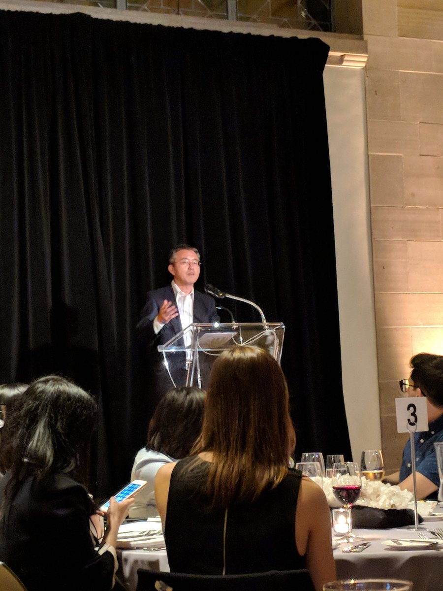 QD2018TO's tweet photo. Song Zhang of @Huawei Canada addresses the crowd at the #qd2018 gala! https://t.co/sovAsuktgg