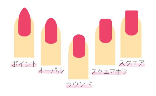 Nail Fan ネイルの形は5種類 スクエア スクエアオフ ラウンド オーバル ポイント T Co Heaxnbpl9s Twitter