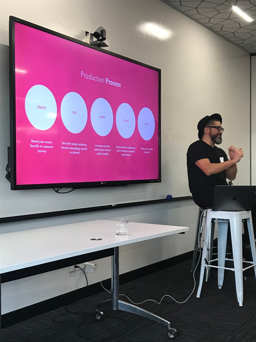 Listening to creative guru <a href="/PatMacfie/">Pat Mac</a> Global Director of Media <a href="/Xero/">Xero</a> this AM at @TMGroupNZ - learning how to take our content to the next level by operationalizing #creativity! #daretobedifferent #TMGNZ