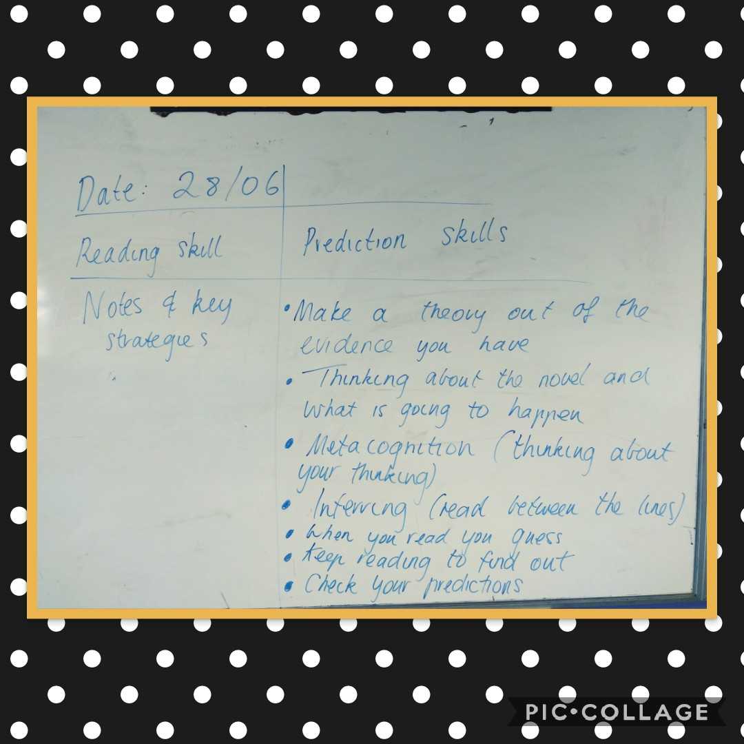 Year 7 reading comprehension skills in kid speak #reading #prediction #metacognition