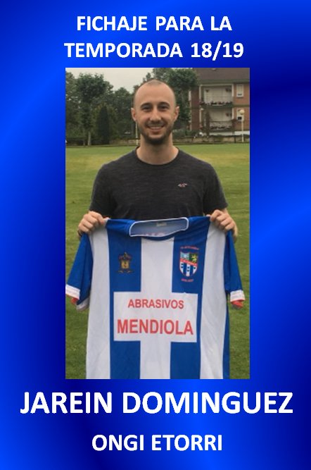 FICHAJE:

Damos la bienvenida al Sondika, procedente del C.D. Getxo, a JAREIN Dominguez, que refuerza nuestra delantera.

Ongi Etorri Jare.