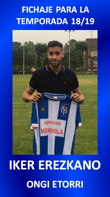FICHAJE:

Damos la bienvenida al Sondika, procedente del Zalla, a Iker EREZKANO, que refuerza nuestro ataque.

Ongi Etorri Iker.