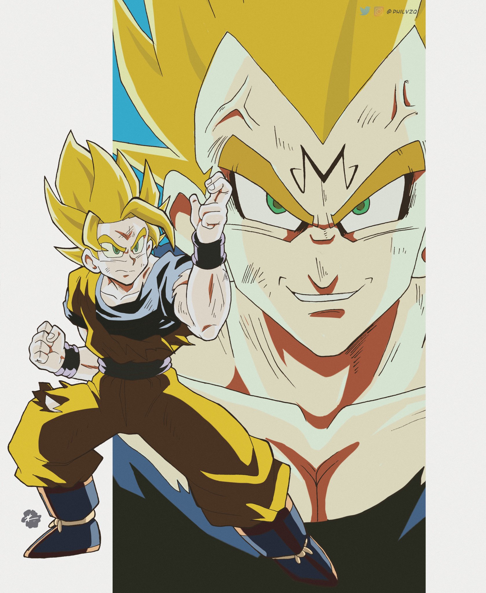 goku ssj 2 vs majin vegeta ssj 2 ##goku##majinvegeta