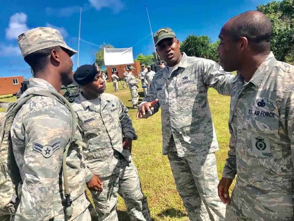 PACAF's tweet photo. The #PACAFCommandChief visited defenders during Commando Warrior @AndersenAFBGuam. @USAirForce @SecurityForces #Airmen #FirstClassTraining https://t.co/hpYkPtOQeW