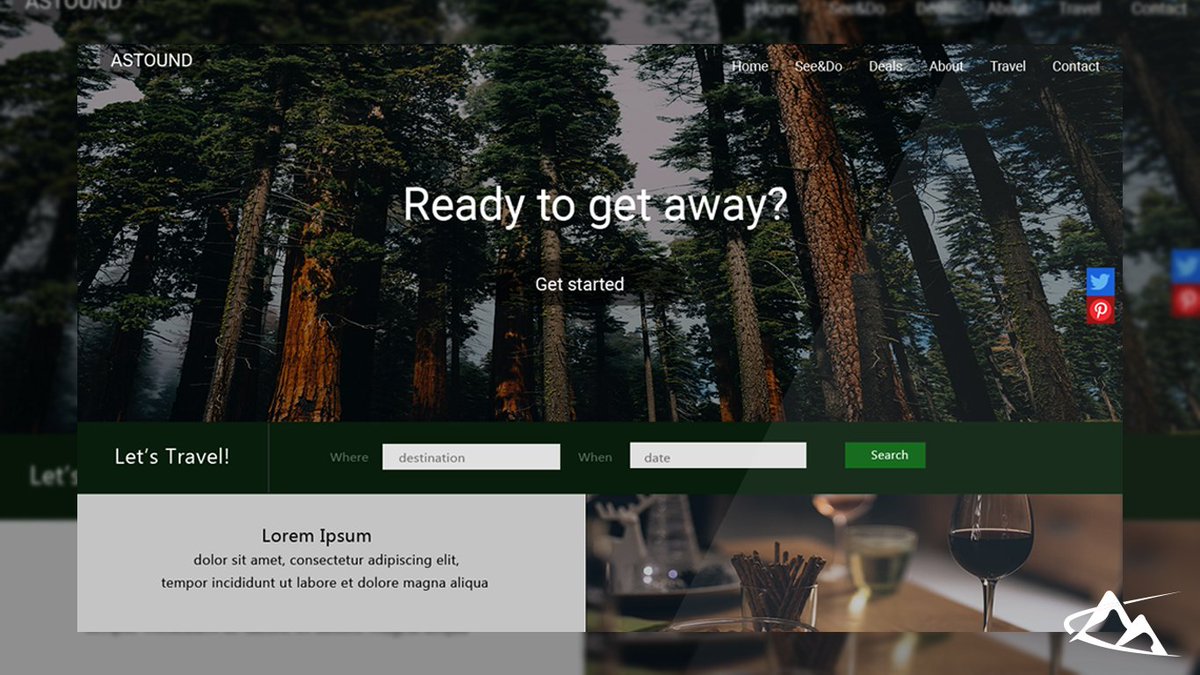 visualmount's tweet image. Website mock-up for a made up travel agency.  
*
Follow my instagram! @visualmount