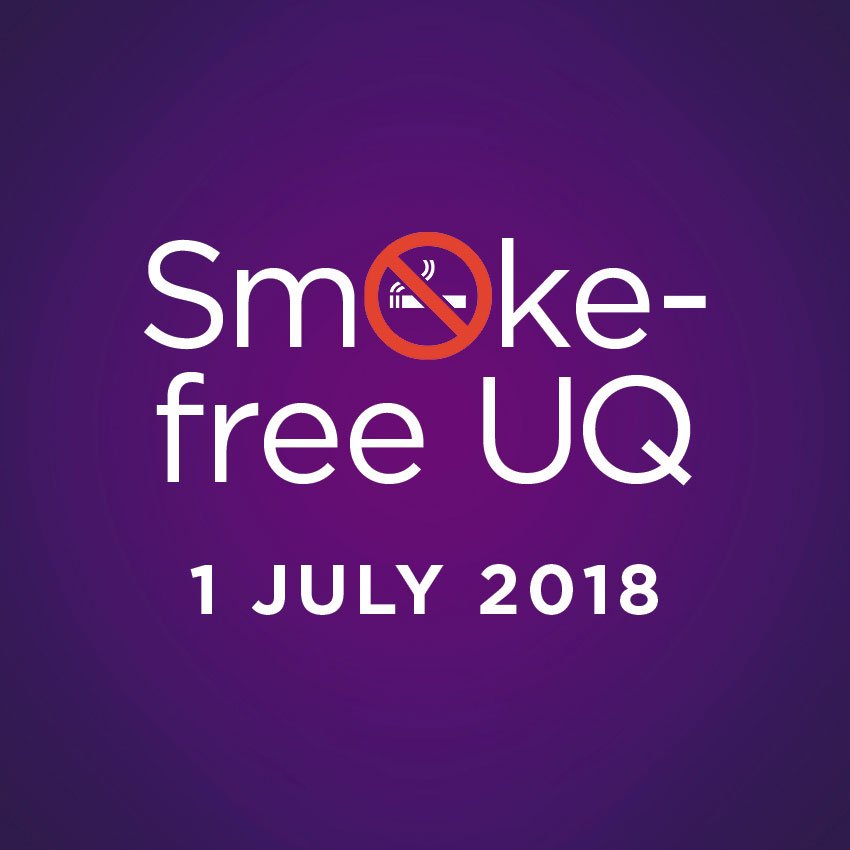 UQ_News's tweet photo. Don't forget #UQ is smoke free from today. That covers the campus, ovals, car parks and research sites. 

https://t.co/2pq0NqT4st https://t.co/ixHt0uh9d7
