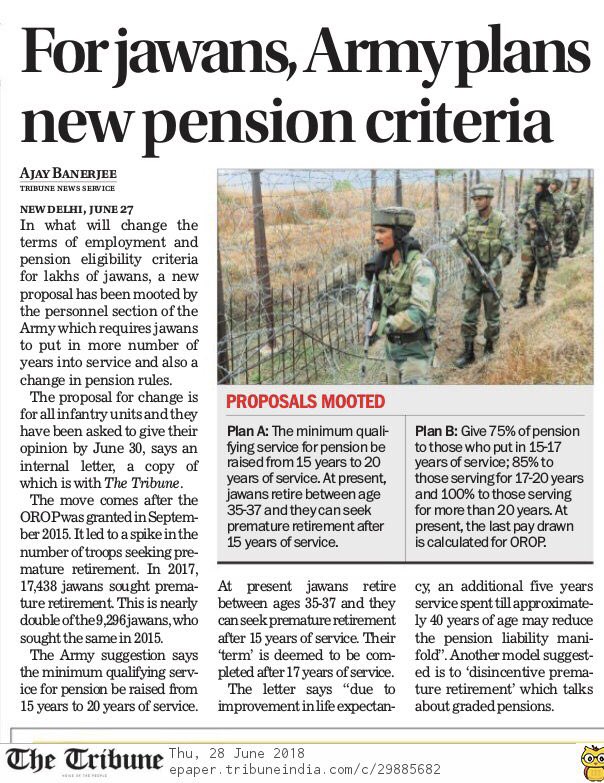 <a href="/Ptr6Vb/">Lt Gen Vinod Bhatia Retd</a> Another roadblock being erected in younger age profile of  Armed Forces. Is the gun being fired from Service HQ shoulders! <a href="/ajaynewsman/">Ajay Banerjee</a> <a href="/adgpi/">ADG PI - INDIAN ARMY</a>  <a href="/SpokespersonMoD/">Ministry of Defence, Government of India</a> <a href="/indiannavy/">SpokespersonNavy</a> <a href="/IAF_MCC/">Indian Air Force</a> <a href="/rwac48/">Lt Gen H S Panag(R)</a> <a href="/kakar_harsha/">Maj Gen Harsha Kakar</a> <a href="/Gen_VKSingh/">Gen VK Singh</a> <a href="/manaman_chhina/">Man Aman Singh Chhina</a> <a href="/PunamIndian/">Punam Indian</a> @MajChowdhury <a href="/KatochPrakash/">Prakash Katoch</a>