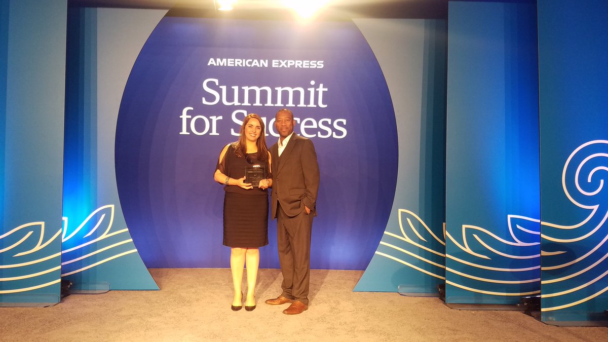 neostek's tweet image. @neostek President and CEO Amina Elgouacem won the Woman government contractor of the year award by @AmexBusiness at   #SummitForSuccess