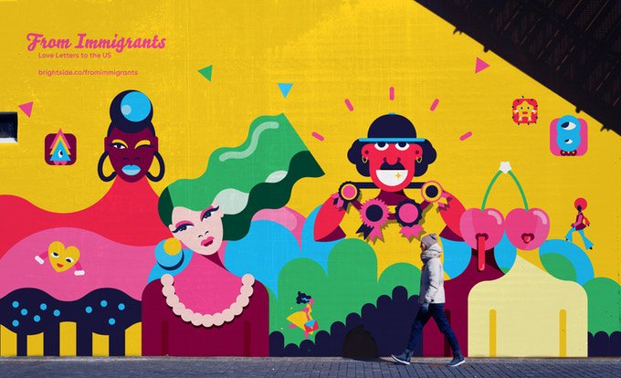 hey_brightside's tweet photo. Back us up on @kickstarter and help us build a wall with our most loved illustrations. YES. WE ARE GOING TO BUILD A WALL AND IT'S GOING TO BE A BIG, FAT, BEAUTIFUL WALL! #wall #forimmigrants
https://t.co/BYSlphceE1 https://t.co/wuEr3ouSOC