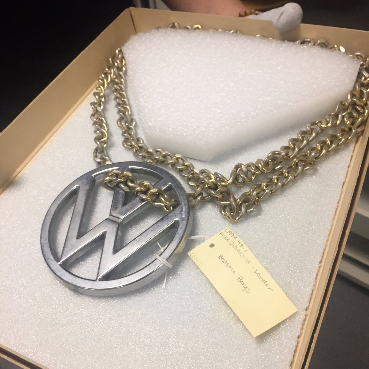 Mike D’s chain in the vaults of the @rockhall 

#fromthevault #beastieboys #miked #mca #adrock #rickrubin #defjam #creators #innovators #hiphop #hiphopculture #nychiphop #hiphopcollection #rocknrollhalloffamer #rocknrollhalloffame #rrhof  #musicculture #rebelwithoutapause #noise