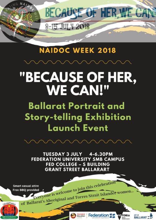 A fantastic regional event for Western Victoria, celebrating Ballarat's Aboriginal and Torres Strait Islander women. Thanks <a href="/FedUniAustralia/">Federation University</a> Who will you be celebrating during NAIDOC week? 
#aboriginalliteracyfoundation #naidoc