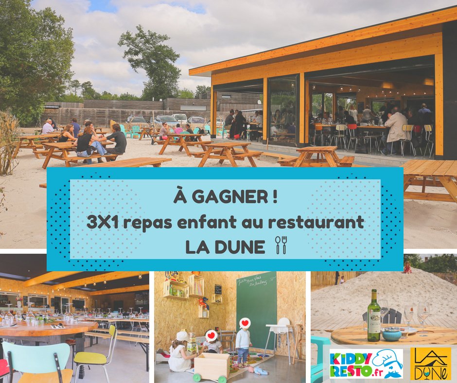 #JeuConcours 🎁
À GAGNER ! 3 x 1 menu #enfant 👧🍽🧒 au #restaurant La Dune Le Resto🍴en #Gironde ! Une excellente adresse #kidsfriendly où vous pourrez manger les pieds dans le sable et vous détendre en #famille 😎
bit.ly/2yLZoc1