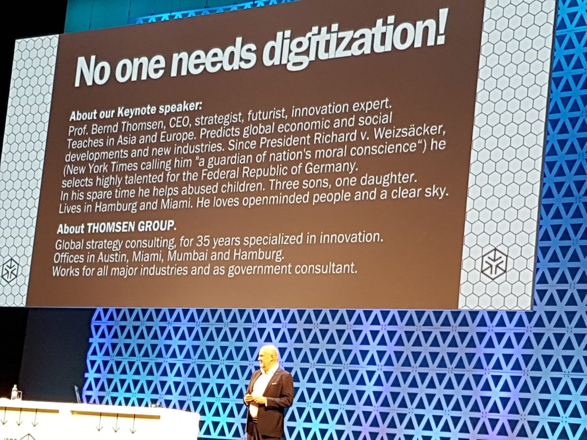 ispo's tweet photo. "No one needs digitization" - next on stage is @ProfThomsen #digitilization #ispo #ispodigitize https://t.co/j5qoXvwaKO
