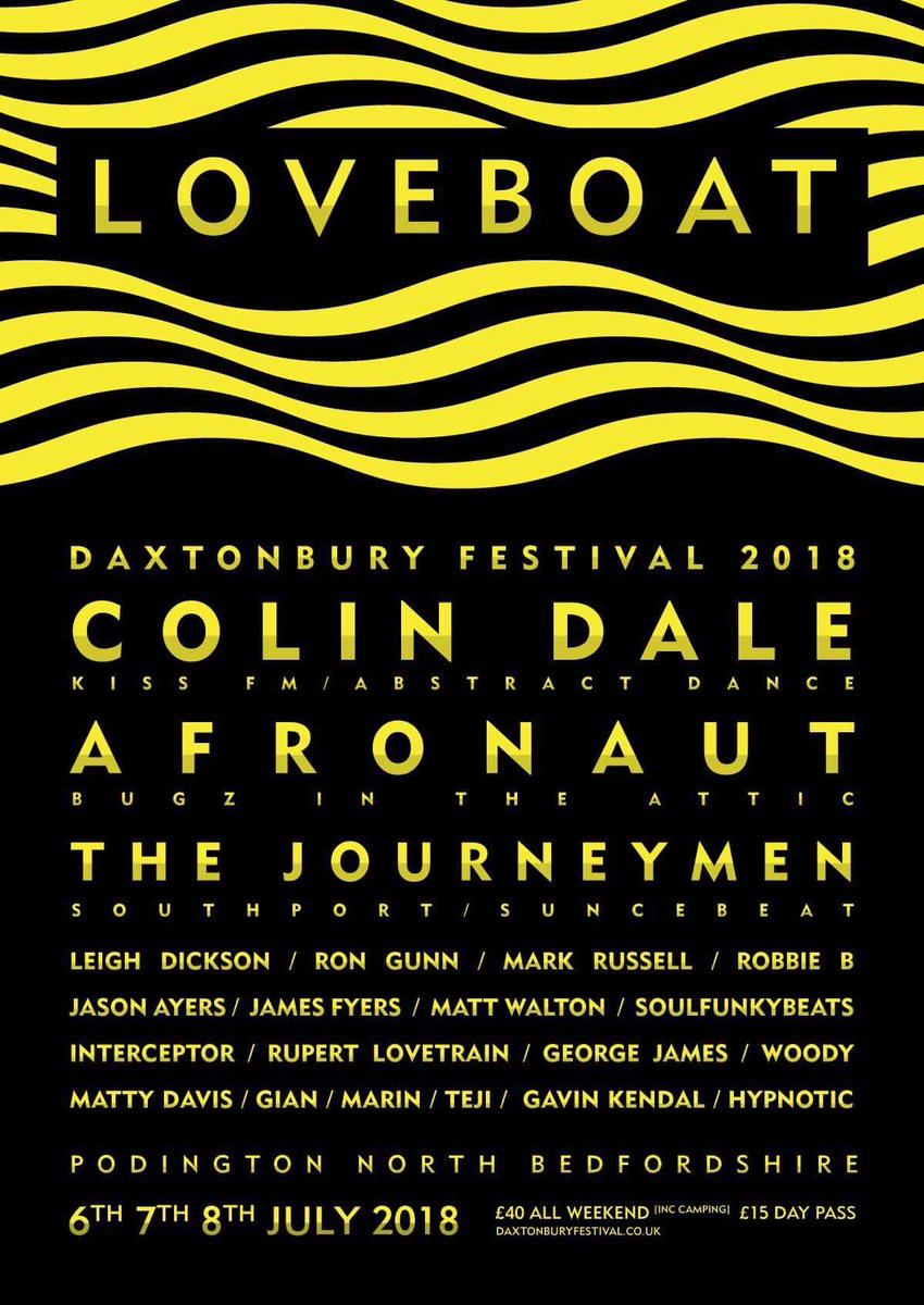 Next weekend.. #Colindale #leighdickson #afronaught #thejourneymen #daxonburyfestival #theloveboat £40 for all weekend!!